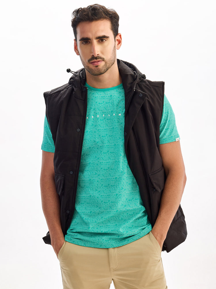 Green Knits Printed Stretch T-Shirt