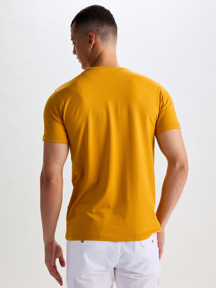 Yellow Stretch Printed T-Shirt