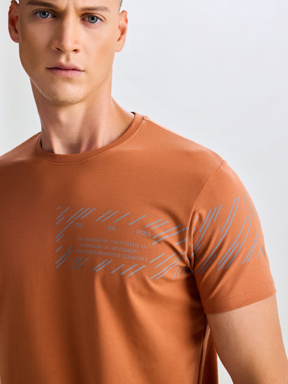 Tan Supima Cotton Stretch T-Shirt