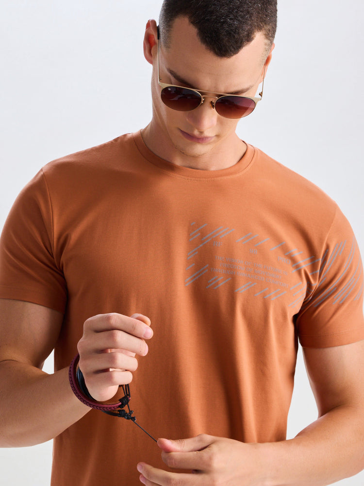 Tan Supima Cotton Stretch T-Shirt