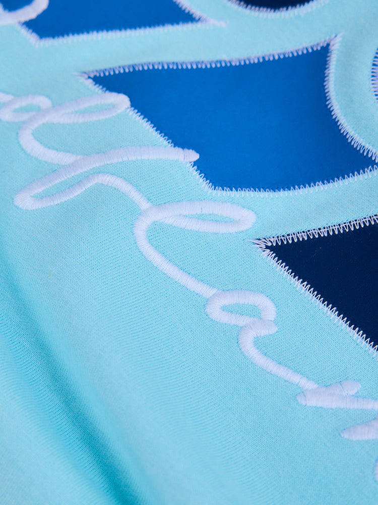 Blue Peach Chest Print Knits T-Shirt