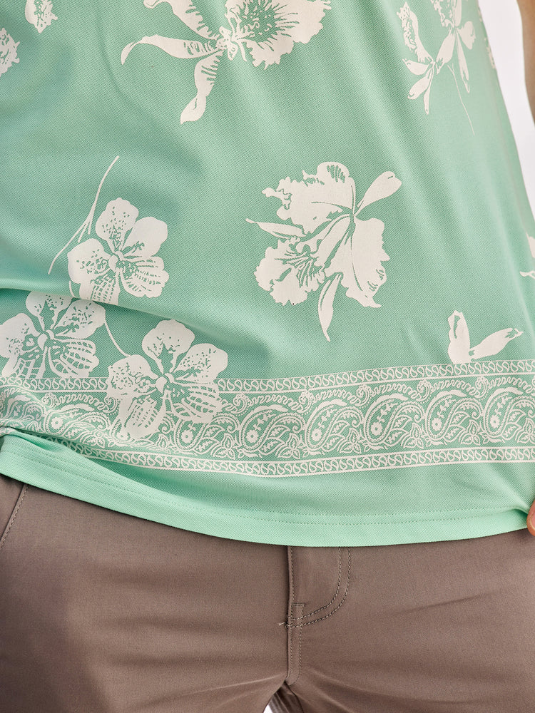 Floral Print Polo