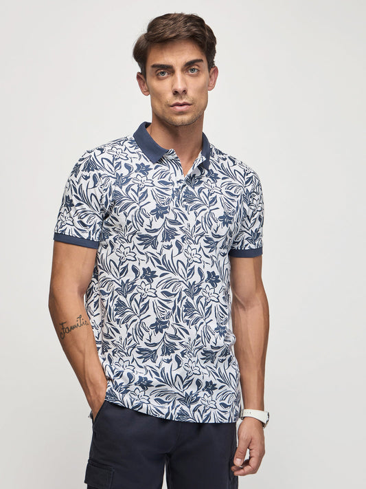 Floral Print Polo