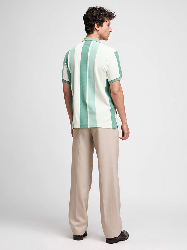 Striped Zip Polo