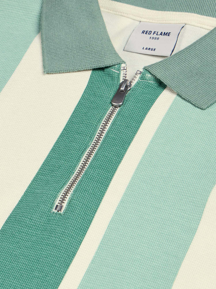 Striped Zip Polo