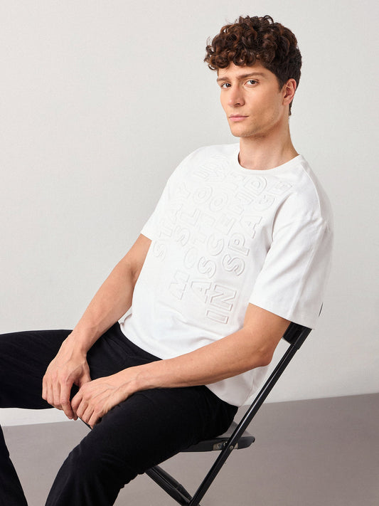 Relaxed Fit Chest Emboss T-Shirt