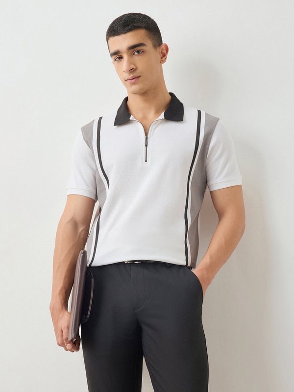Relaxed Fit Zip Polo
