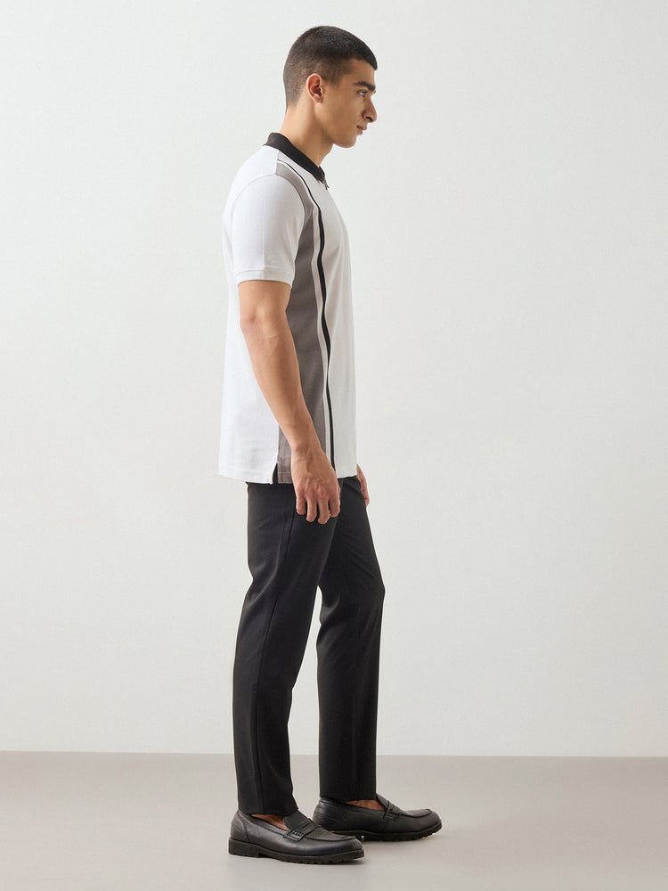 Relaxed Fit Zip Polo