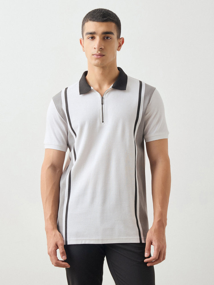 Relaxed Fit Zip Polo