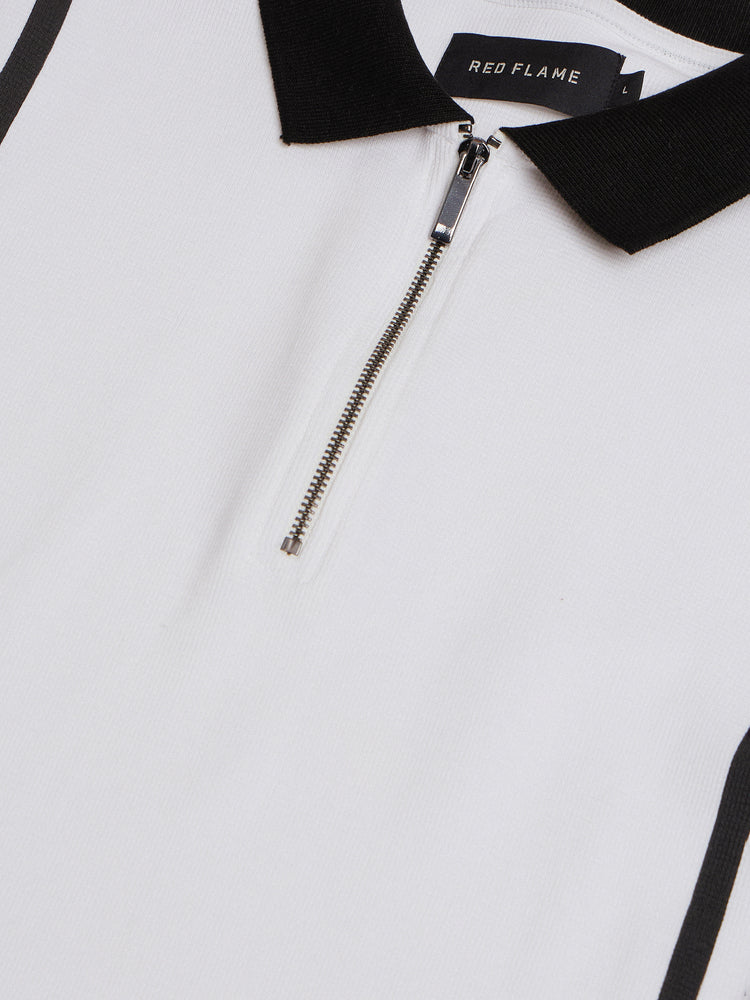 Relaxed Fit Zip Polo