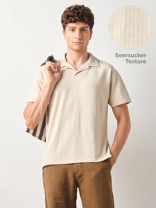 Relaxed Fit Seersucker Polo