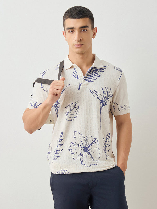 Floral Print Polo