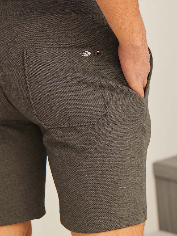Grey Knits Jacquard  Shorts