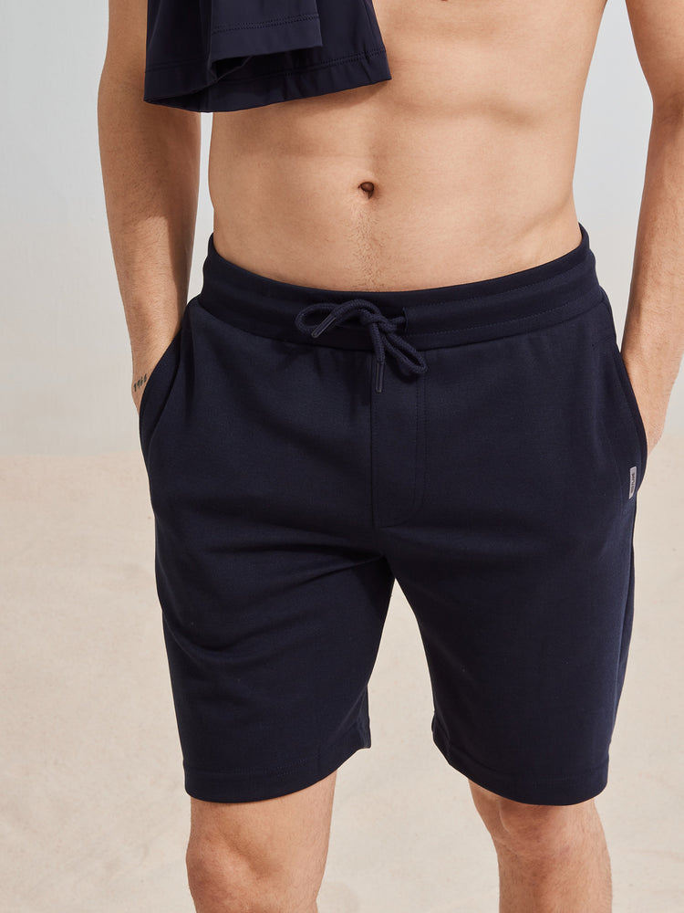 Navy Knits Jacquard  Shorts