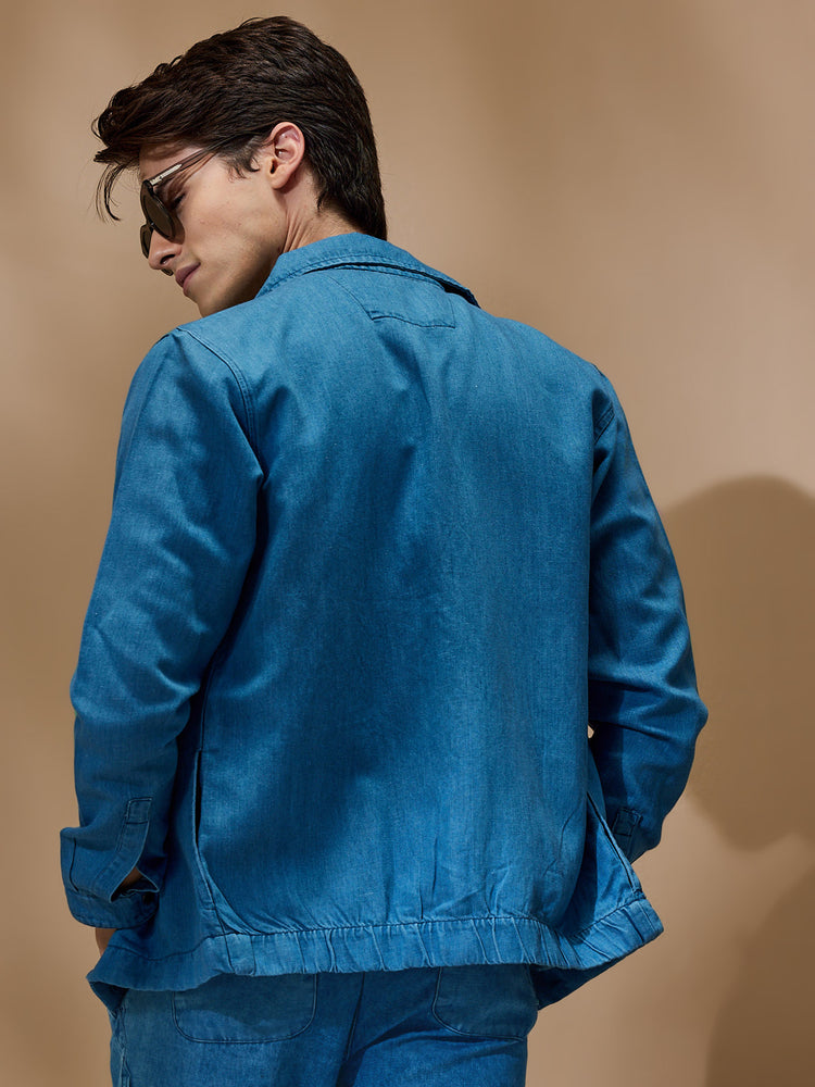 Blue Linen Shacket