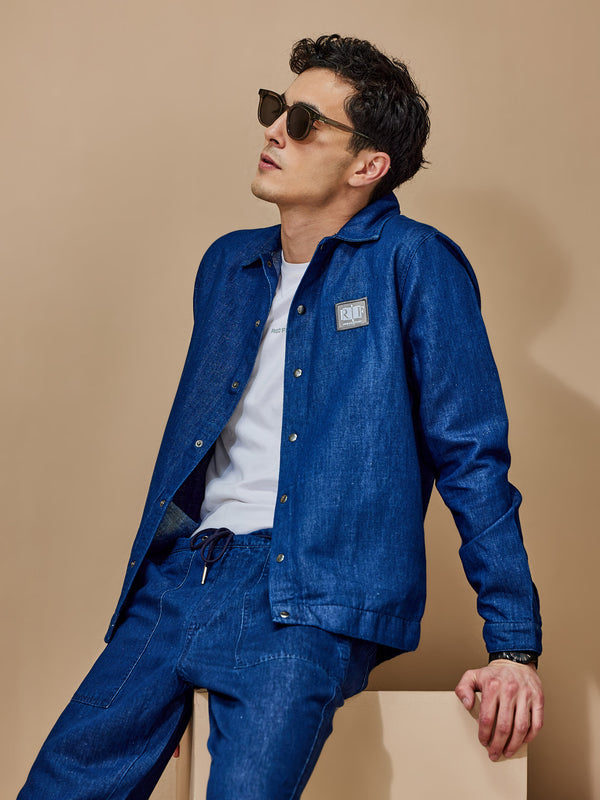Navy Linen Shacket