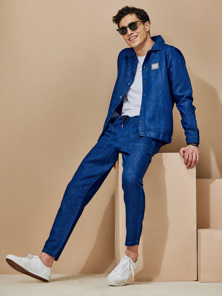 Navy Linen Shacket
