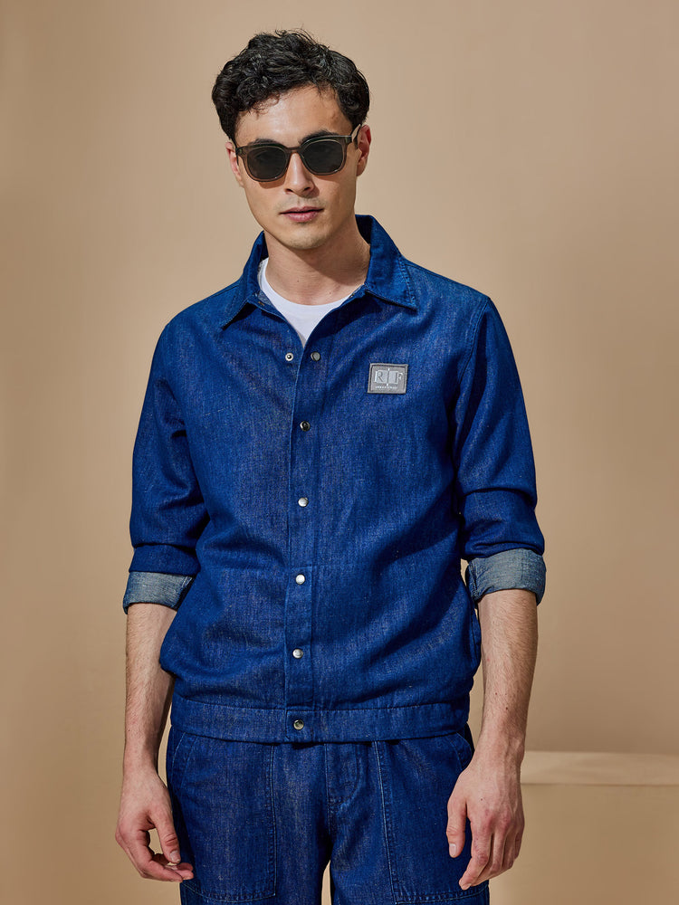 Navy Linen Shacket