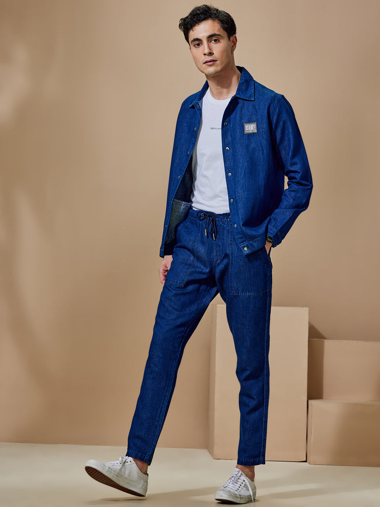 Navy Linen Shacket