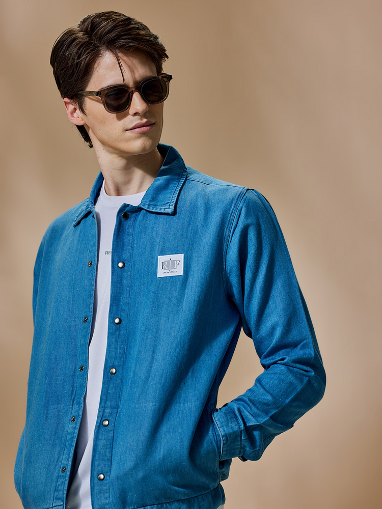 Blue Linen Shacket