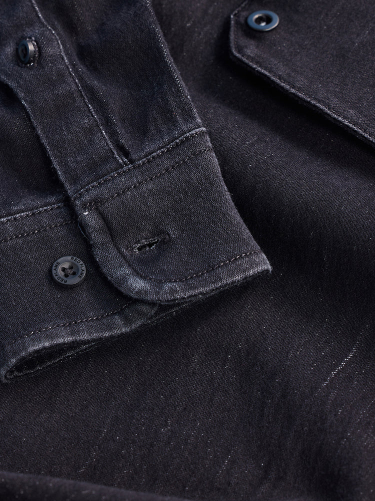 Double Pocket Stretch Denim Shirt