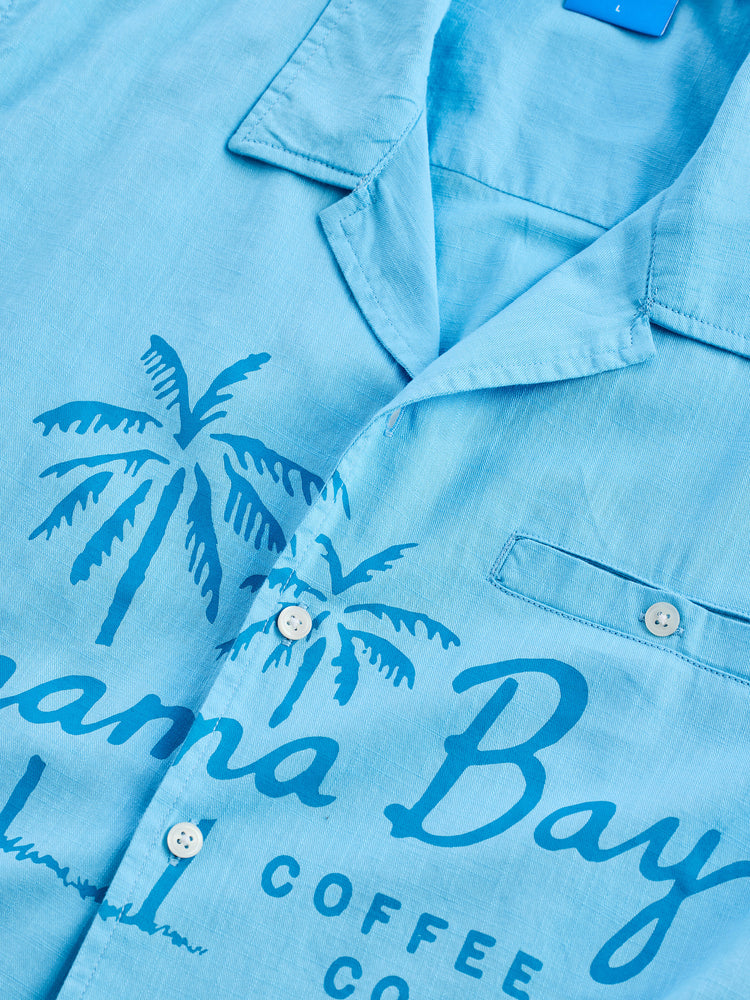 Blue Chest Print Urban Shirt