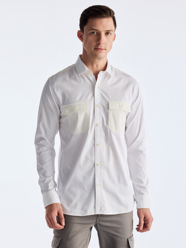White Solid Urban Shirt