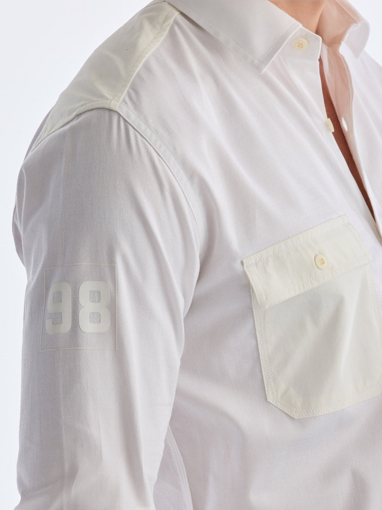 White Solid Urban Shirt