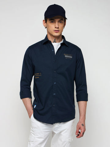 Chest Logo Stretch Shirt