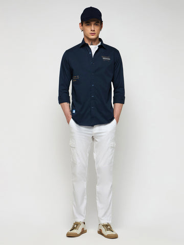 Chest Logo Stretch Shirt