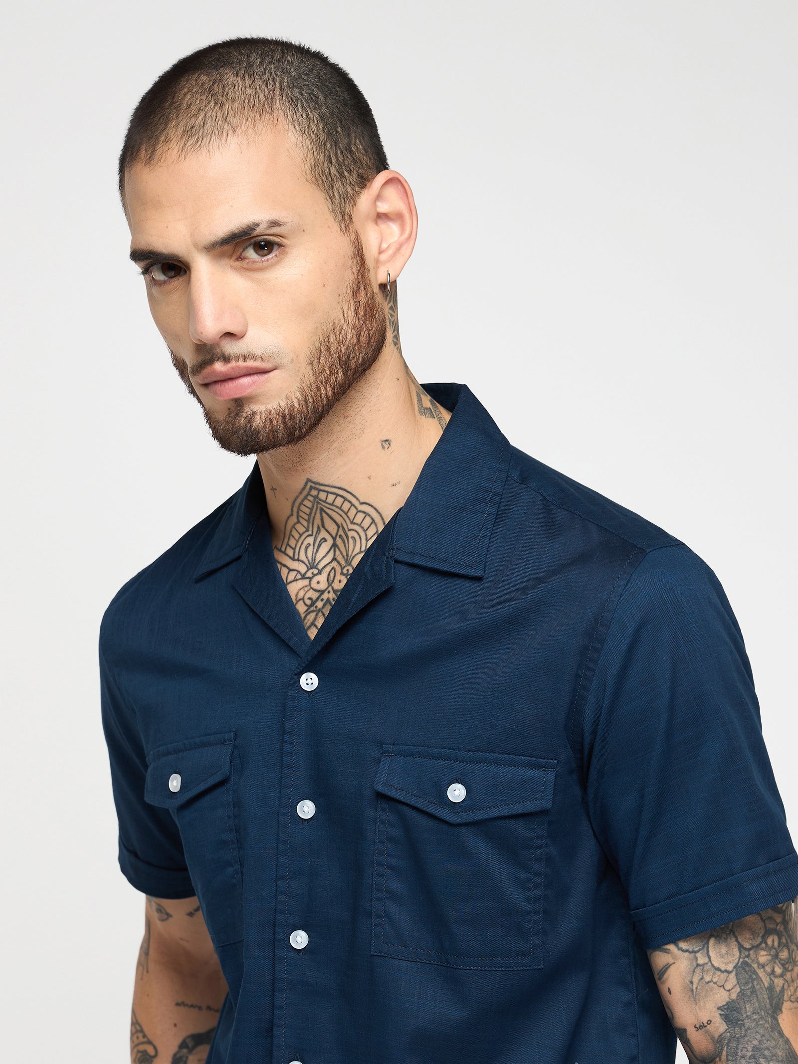 Buy Double Pocket Short Sleeve Shirt for Men Online - Red Flame