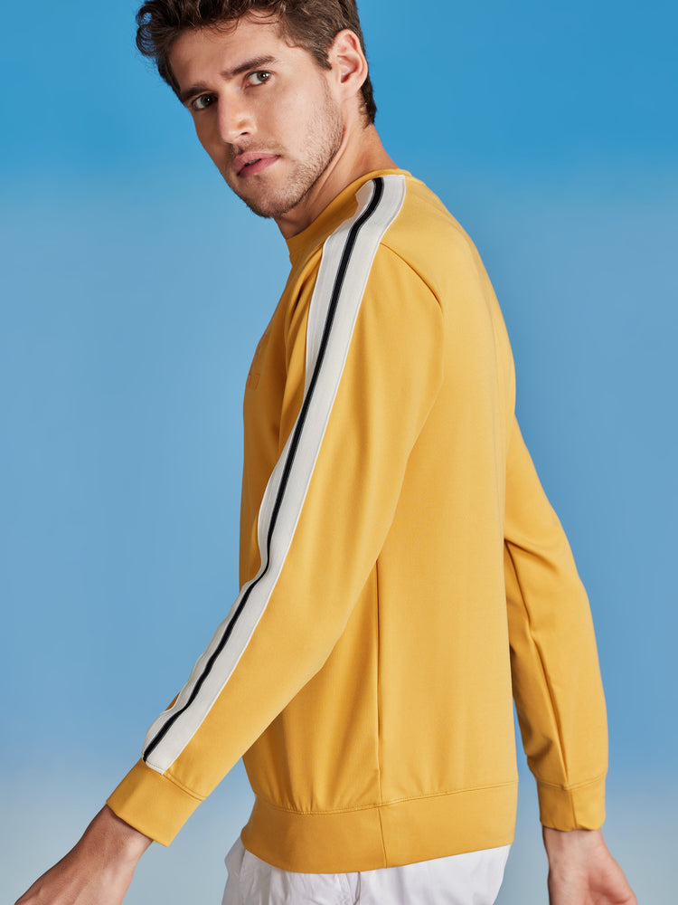 Yellow  Chest Print Stretch Sweatshirt