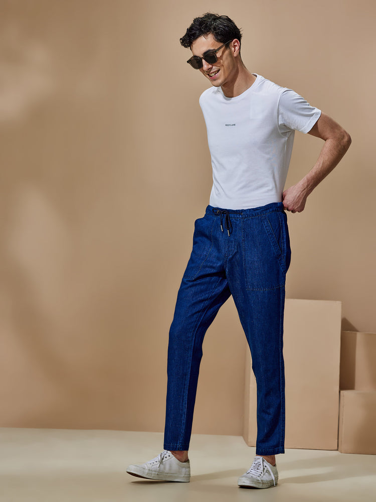 Navy  Plain  Travel Pant