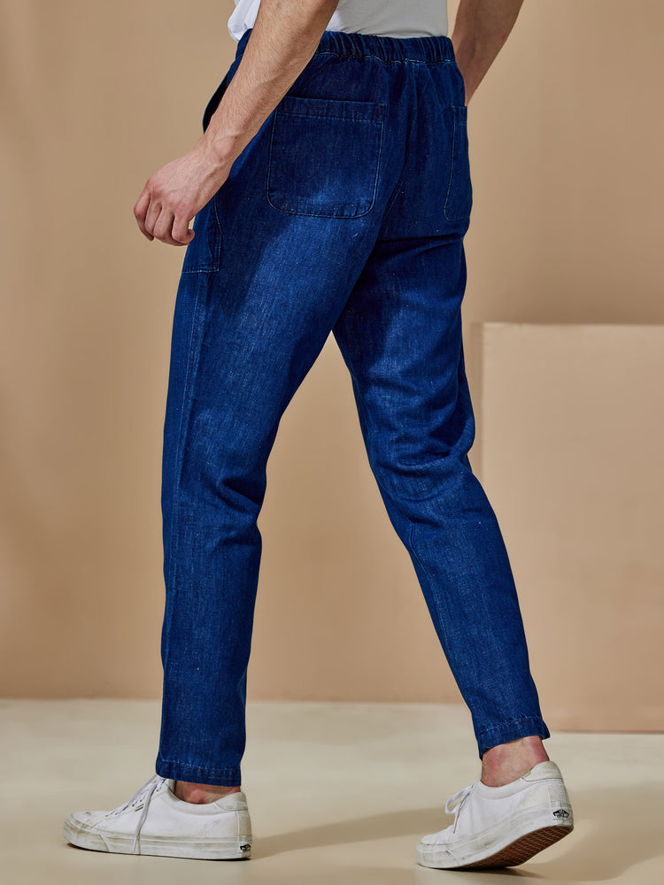 Navy  Plain  Travel Pant