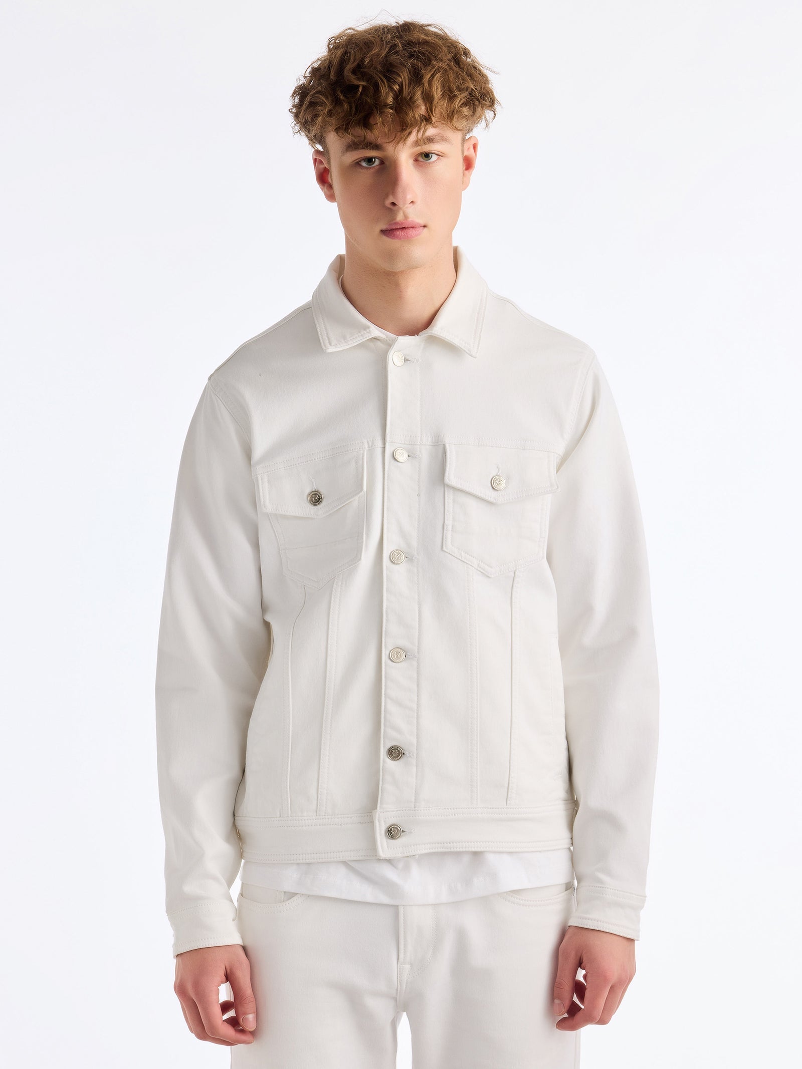 Buy White Denim Jacket for Men Online Red Flame