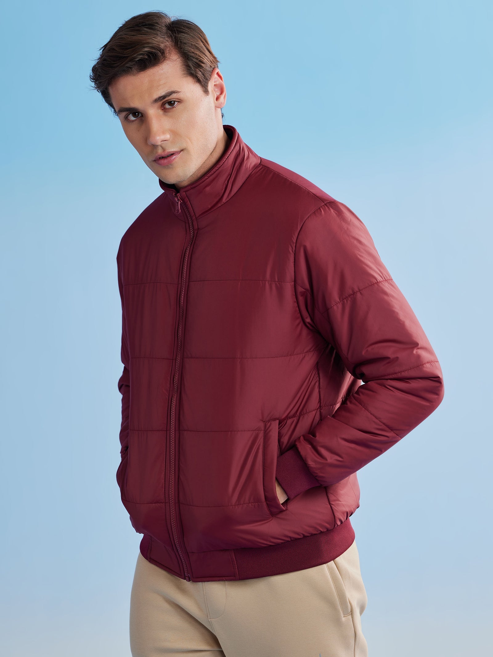 Red Quilted Packable Jacket