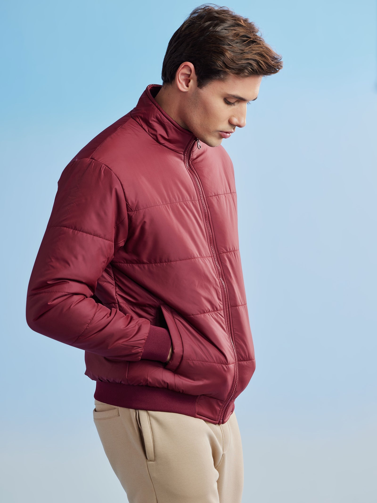 Red Quilted Packable Jacket