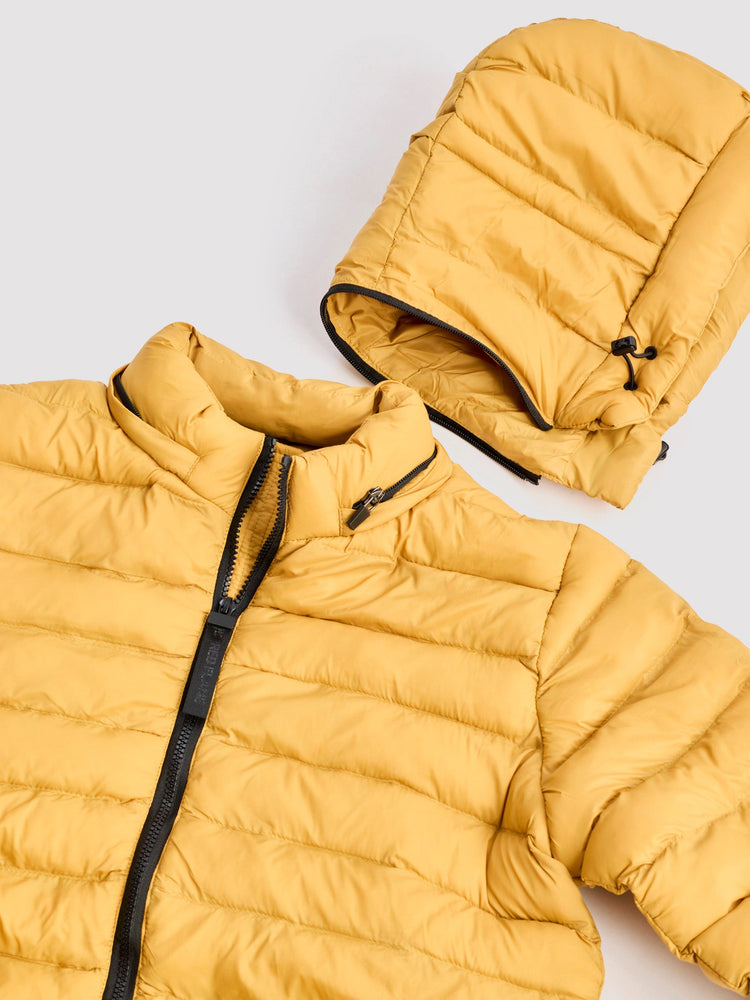 Yellow Hooded Puffer Jacket