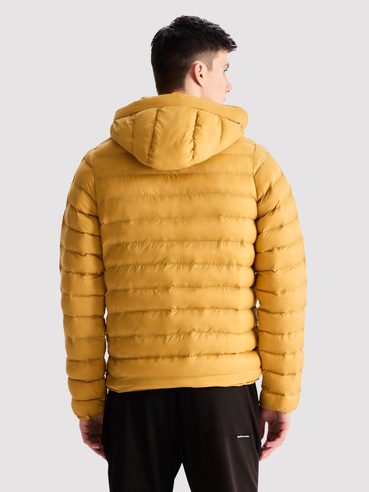 Yellow Hooded Puffer Jacket