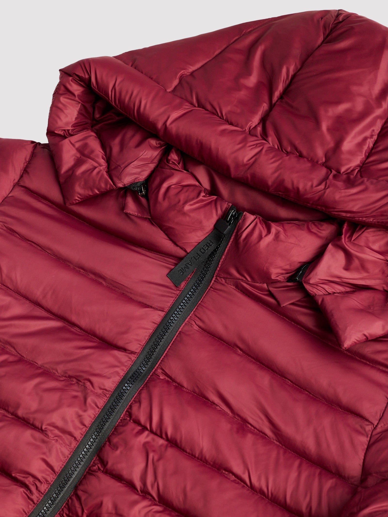 Maroon Hooded Puffer Jacket