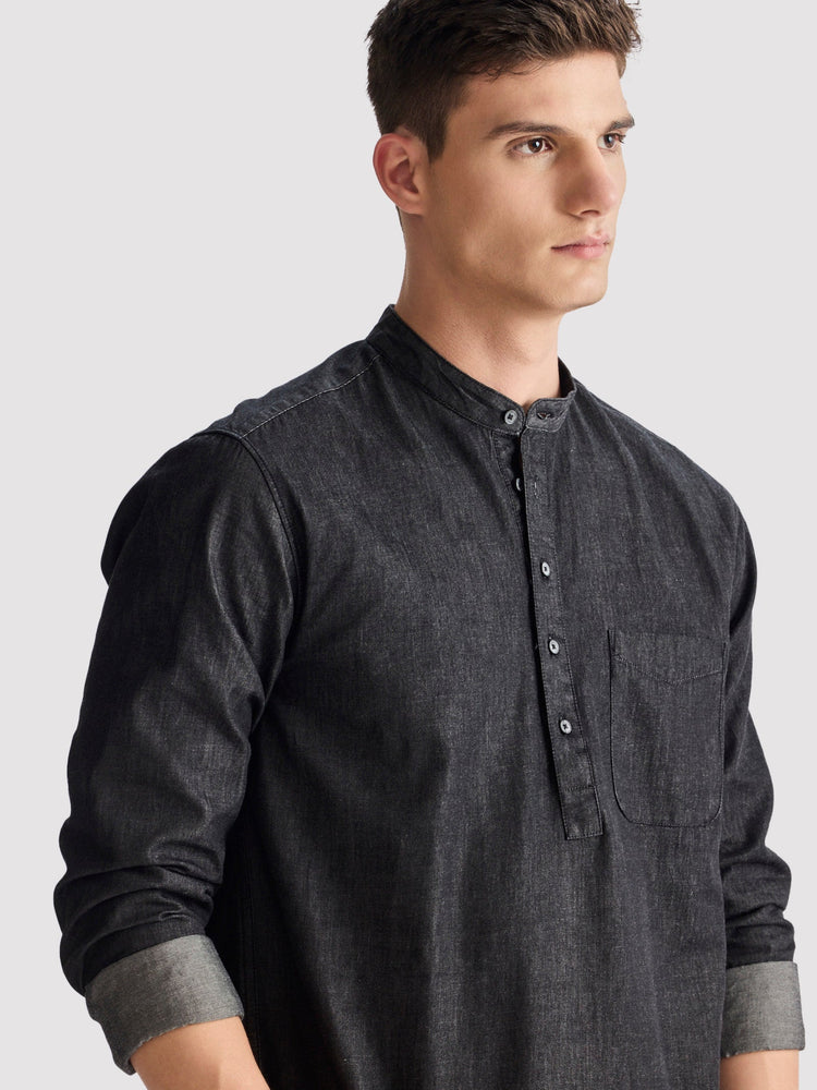 Black Denim Kurta