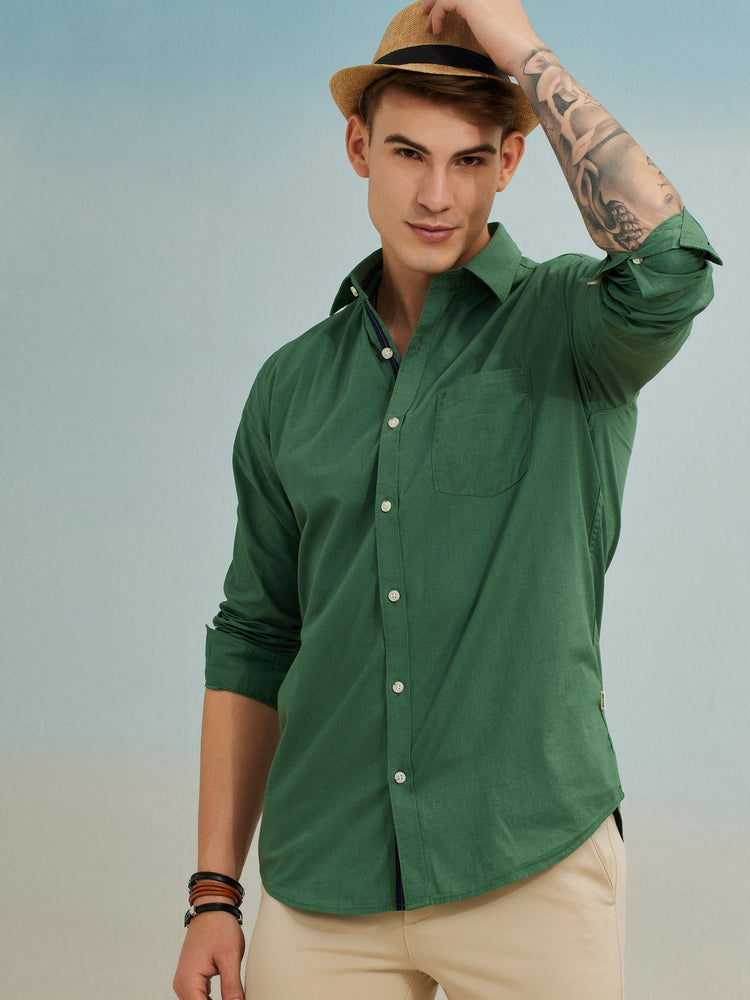 Green Solid Shirt