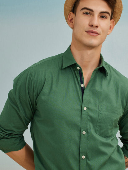 Green Solid Shirt