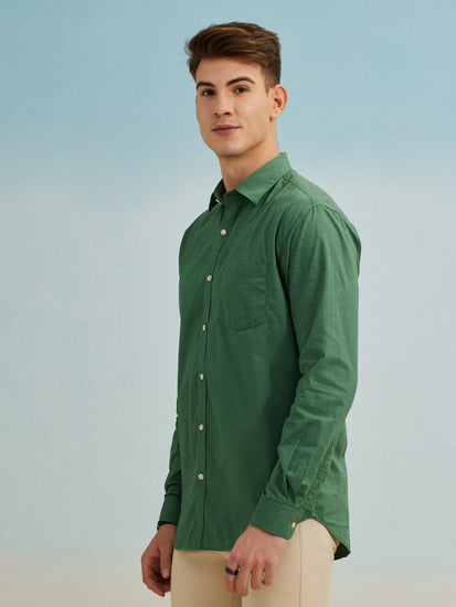 Green Solid Shirt