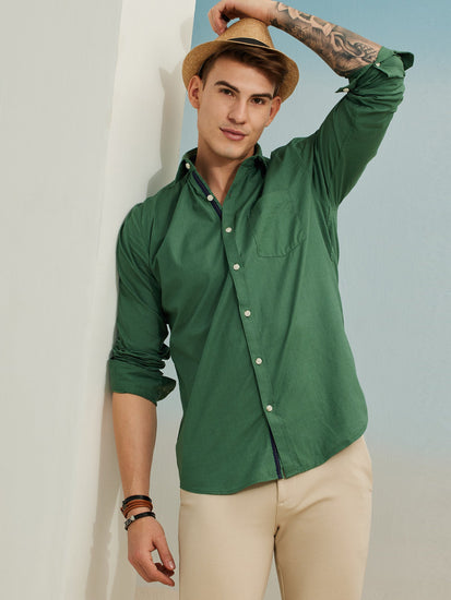 Green Solid Shirt