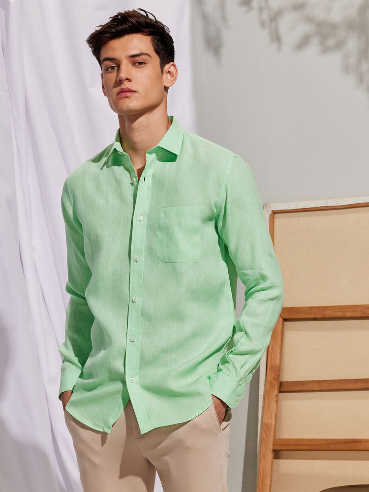 Green Royal Linen Shirt