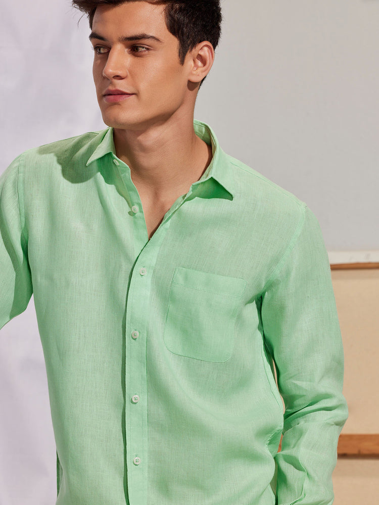 Green Royal Linen Shirt