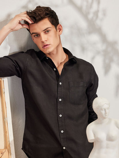 Black Royal Linen Shirt