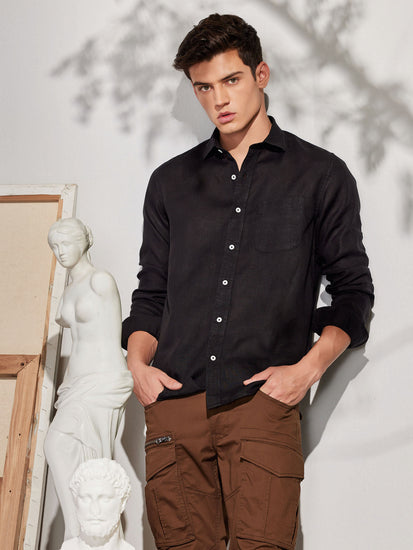 Black Royal Linen Shirt