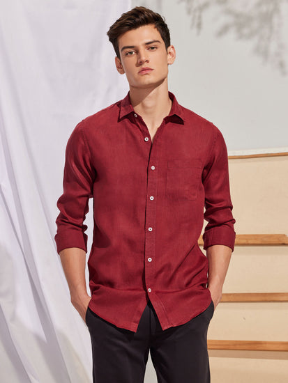 Maroon Royal Linen Shirt